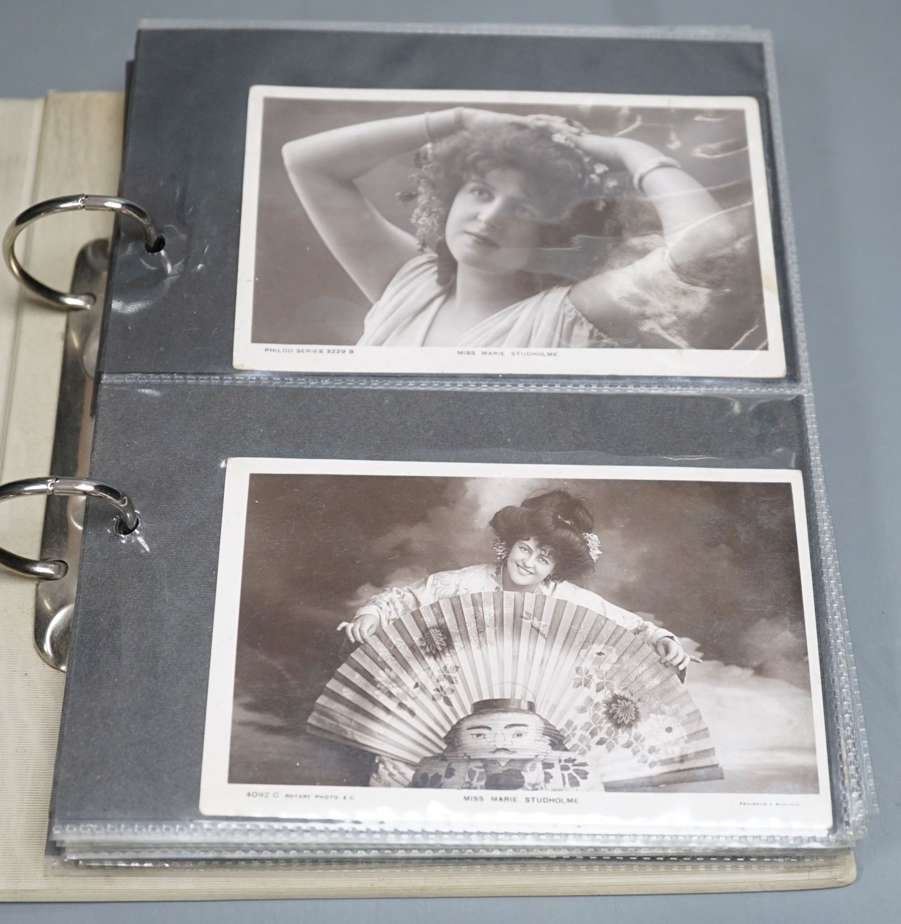 Three postcard albums - actresses and singers